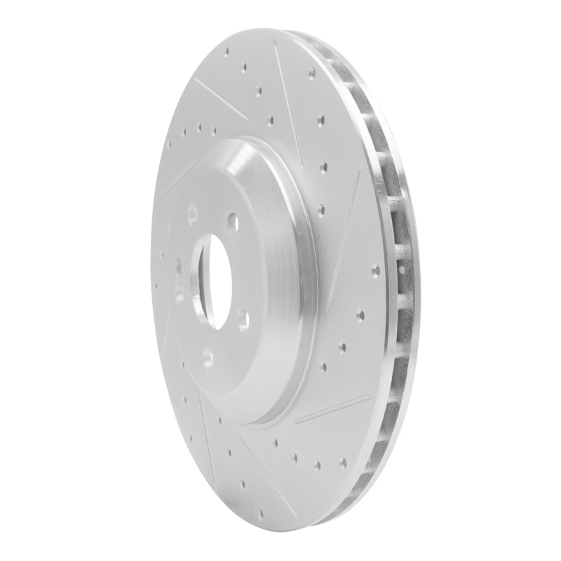 Mercedes-Benz E43 AMG Brake Rotor (1) - Rear Right - R1 Concepts - Drilled & Slotted - Silver - `17-`23